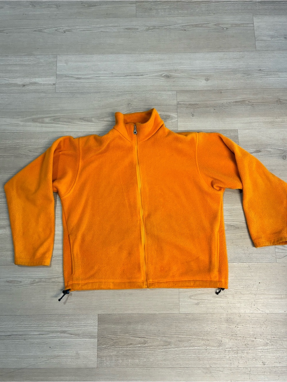 Zip-Up Fleece Jacket - Bright Orange